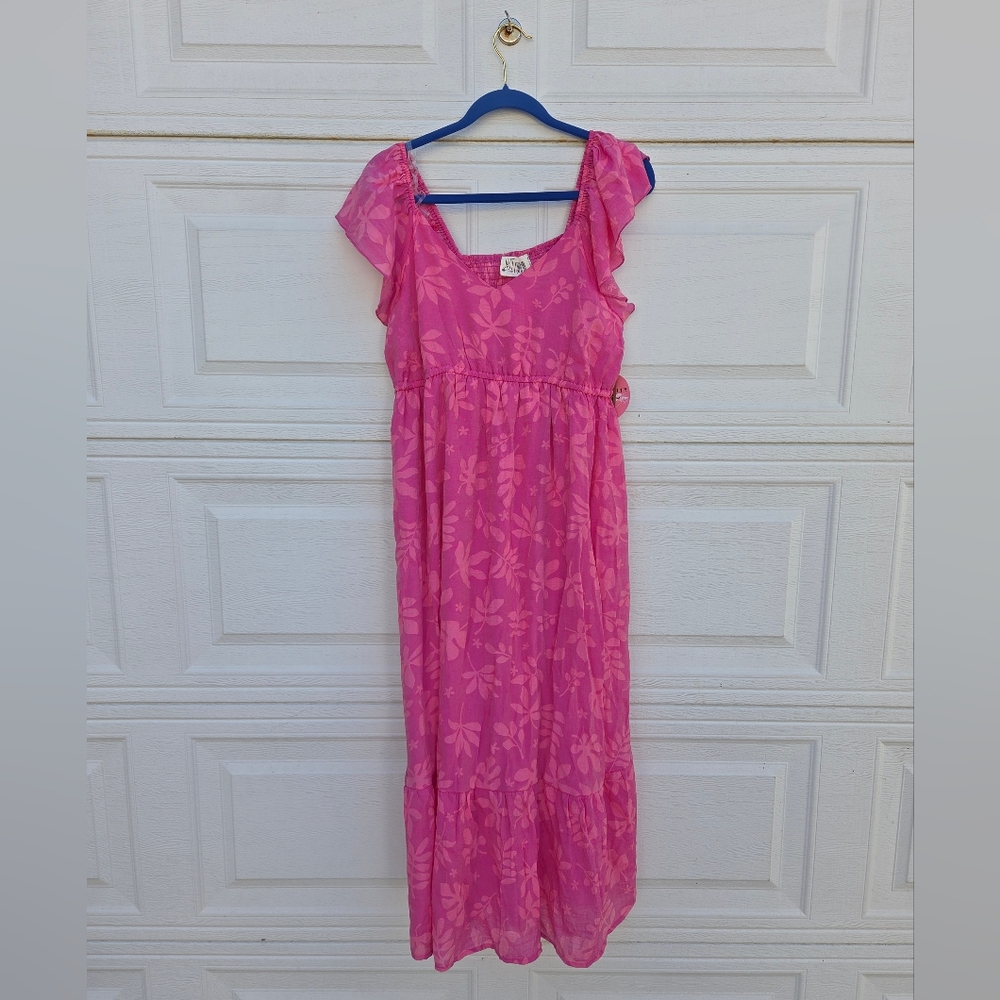 Maternity Pink Floral Dress - Picture 1 of 6
